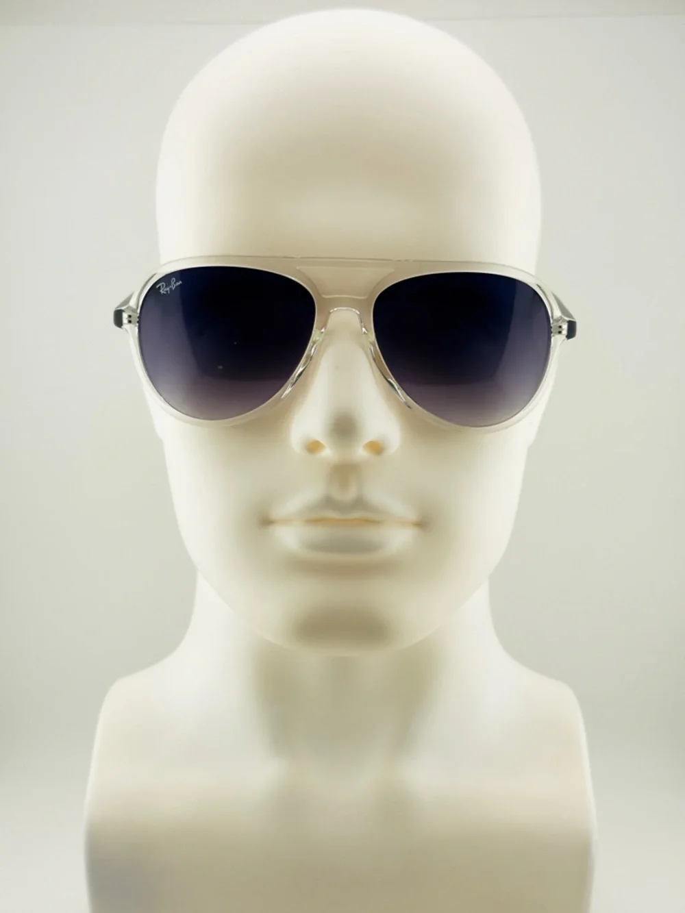 Ray-Ban Aviator Sunglasses RB4376 Transparent Frame with Gradient Dark Gray Lens - Picture 3 of 16